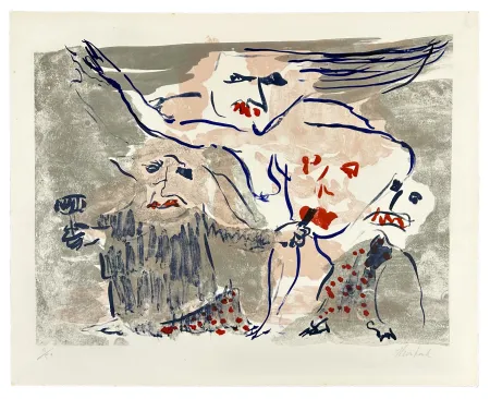 Lithografie Reinhoud - Le sculpteur et son modèle