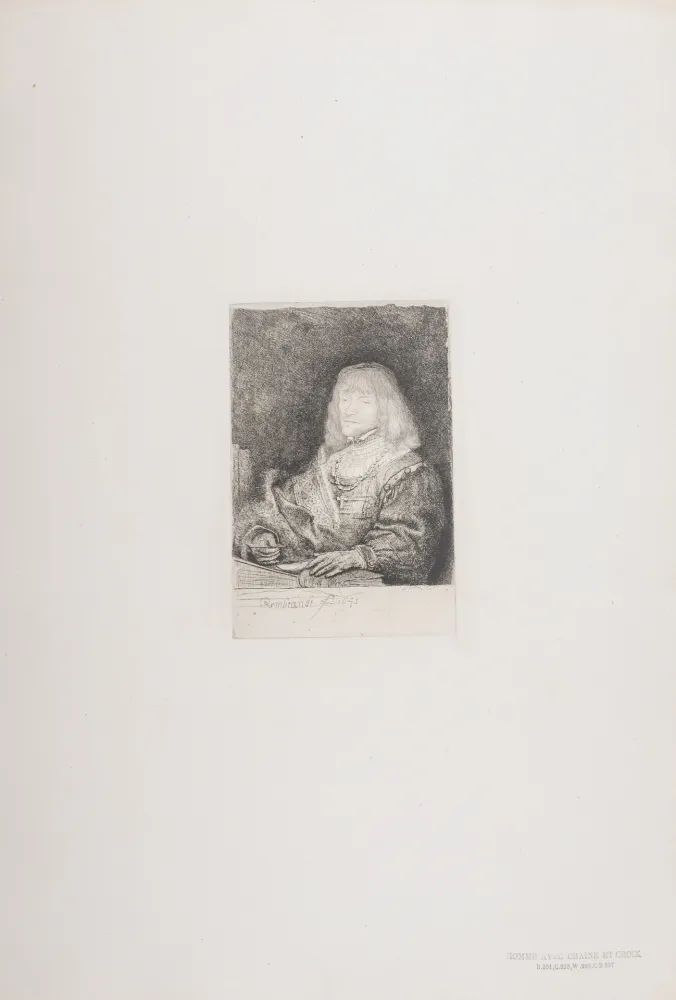 Heliogravure Rembrandt - Homme avec chaine et croix
