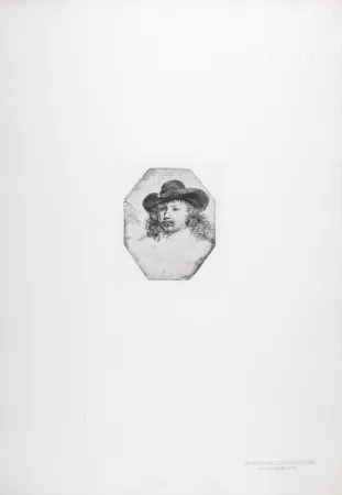 Heliogravure Rembrandt - Jeune homme dans un octogone