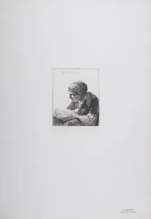 Heliogravure Rembrandt - La Liseuse