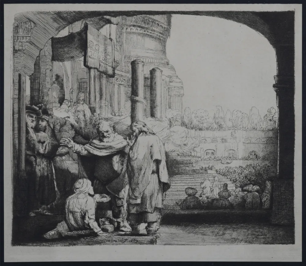 Heliogravure Rembrandt - Saint Pierre guérissant le paralytique