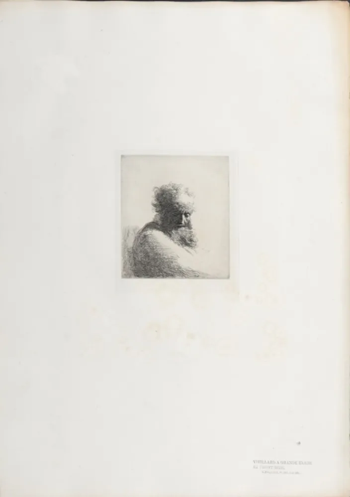 Heliogravure Rembrandt - Veillard à grande barbe et front ridé