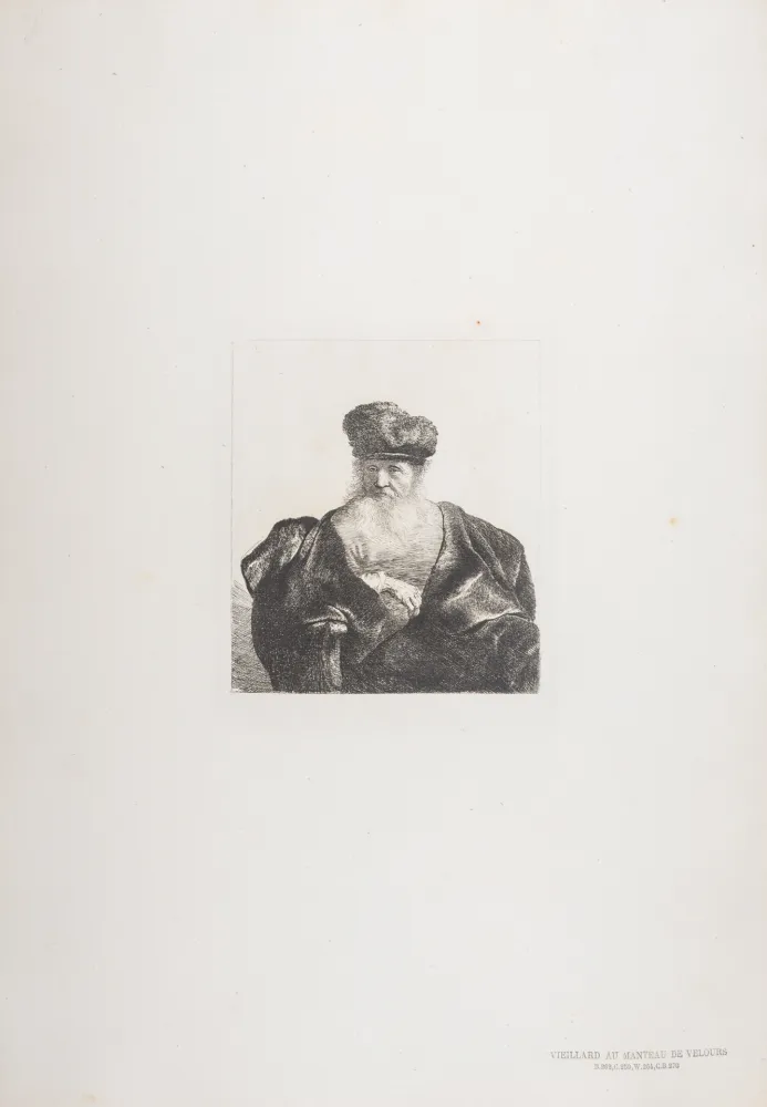 Heliogravure Rembrandt - Vieillard au manteau de velours