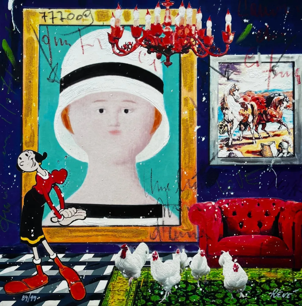 Zeefdruk Renè - A penny for your thoughts