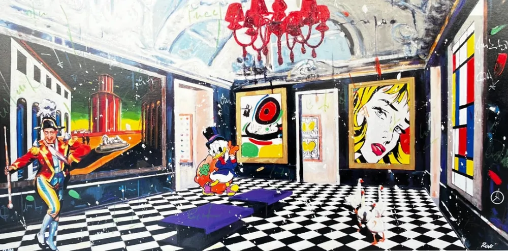 Zeefdruk Renè - Duck's parade