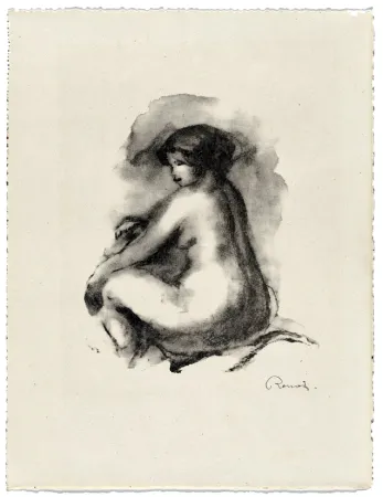 Lithografie Renoir - Étude de femme nue, assise
