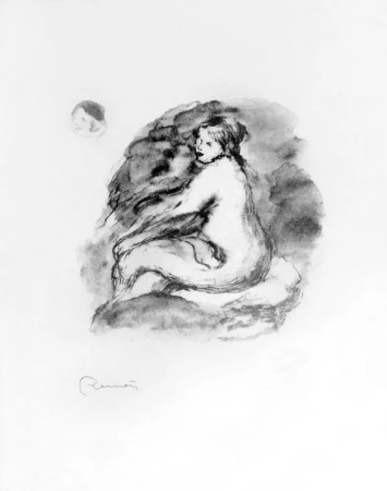 Lithografie Renoir - Etude de femme nue, assise, variante (Study of Seated Female Nude), c. 1904