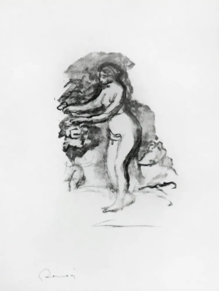 Lithografie Renoir - 	Femme au cep de vigne (Woman by the Grapevine)