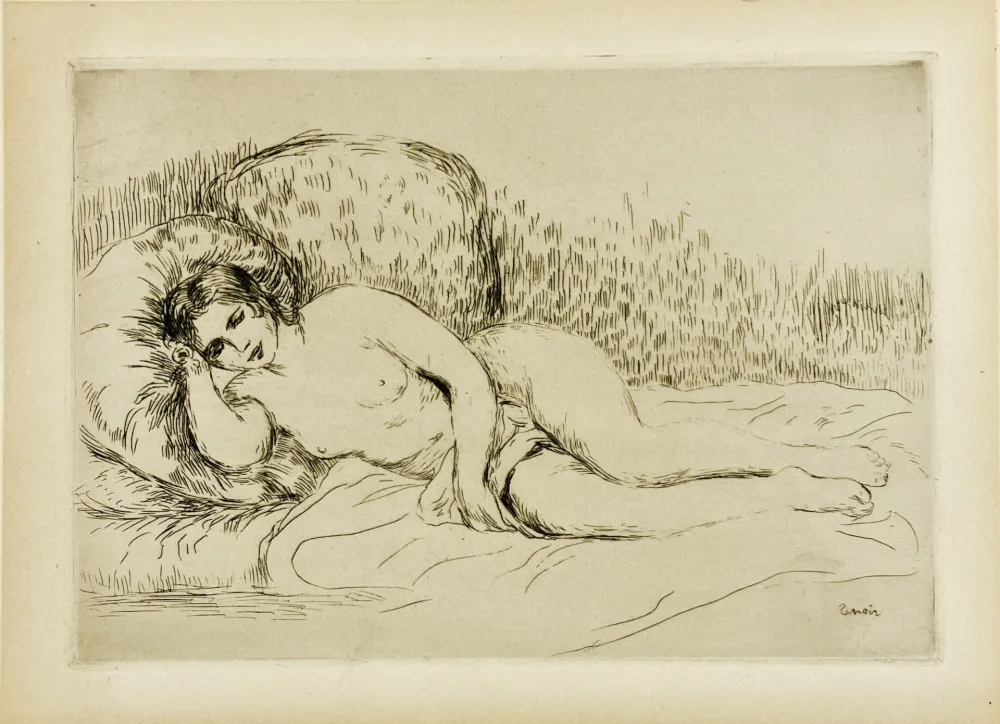 Ets Renoir - Femme nue couchée (tournée à gauche), 1906