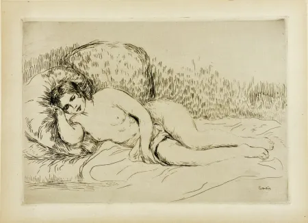 Ets Renoir - Femme nue couchée (tournée à gauche), 1906