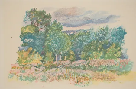 Lithografie Renoir - Le champs de fleur