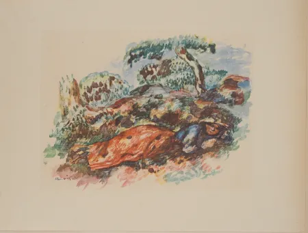 Lithografie Renoir - Le sommeil dans le champ