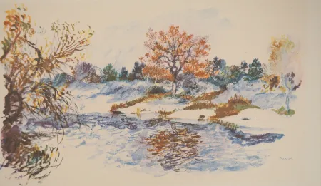 Lithografie Renoir - Paysage d'hiver