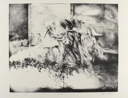 Lithografie Rickert - Gärtnertrio