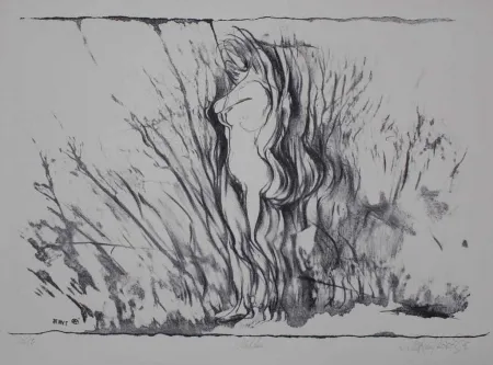 Lithografie Rickert - Mädchen