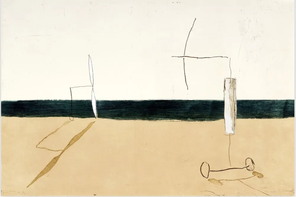 Ets En Aquatint Riera I Aragó - Paisaje con Aviones Blancos