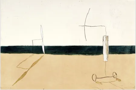 Ets En Aquatint Riera I Aragó - Paisaje con Aviones Blancos