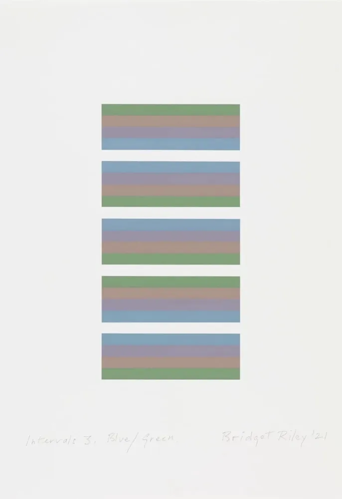 Zeefdruk Riley - Intervals 3, Blue / Green