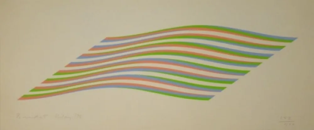 Zeefdruk Riley - Untitled (Waves)