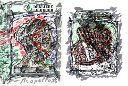 Geïllustreerd Boek Riopelle - Derrière le Miroir n° 218. RIOPELLE. 4 LITHOGRAPHIES ORIGINALES. Mars 1976.