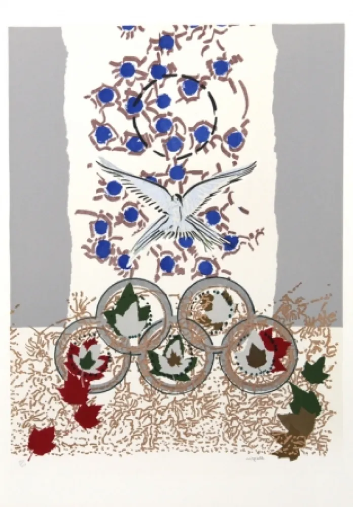 Zeefdruk Riopelle - Dove of Peace