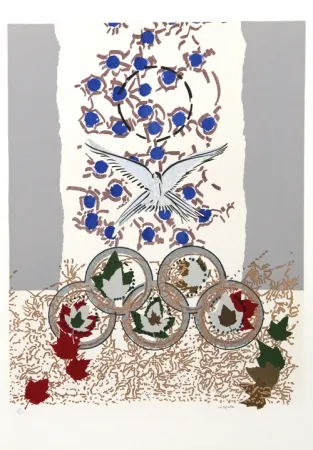 Zeefdruk Riopelle - Dove of Peace