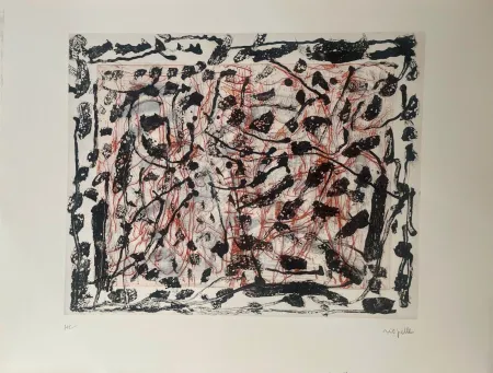 Ets En Aquatint Riopelle - Les mouches à Marier (Planche VII) 