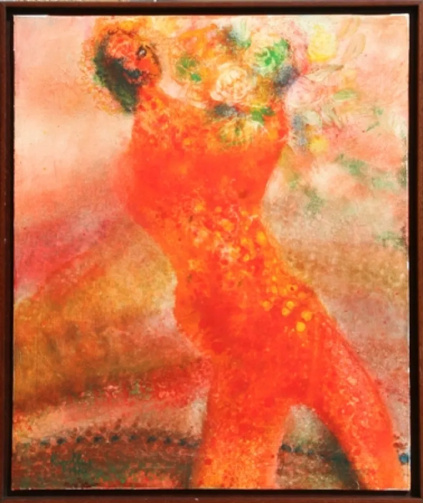 Lithografie Ripolles - Untitled - Figure with Flowers
