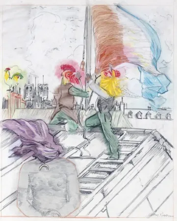 Lithografie Rivers - Raising the Flag