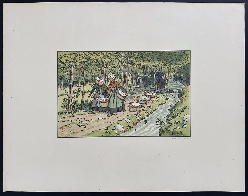 Lithografie Riviere - Lavoir à Tréboul