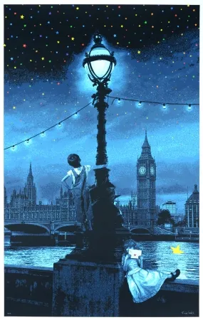 Zeefdruk Roamcouch - When you wish upon a star - London (blue edition)