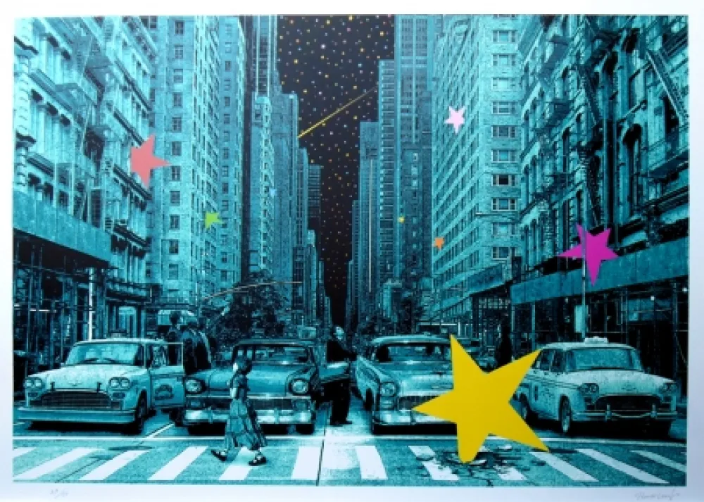 Zeefdruk Roamcouch - When you wish upon a star NYC (green edition)
