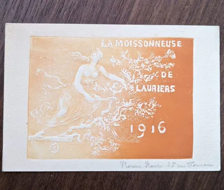 Geen Techniek Roche - La moissonneuse de lauriers (greeting card for 1916)