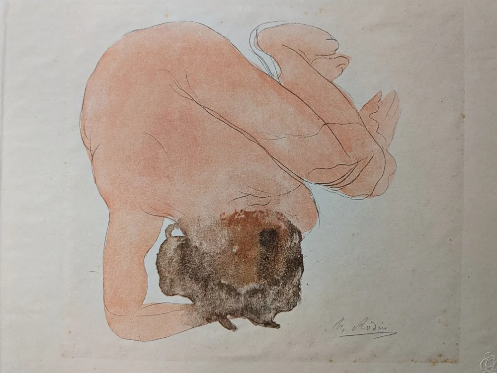 Lithografie Rodin - Auguste RODIN - Nude, 1920 - Twelve Watercolours of Auguste Rodin, 1920