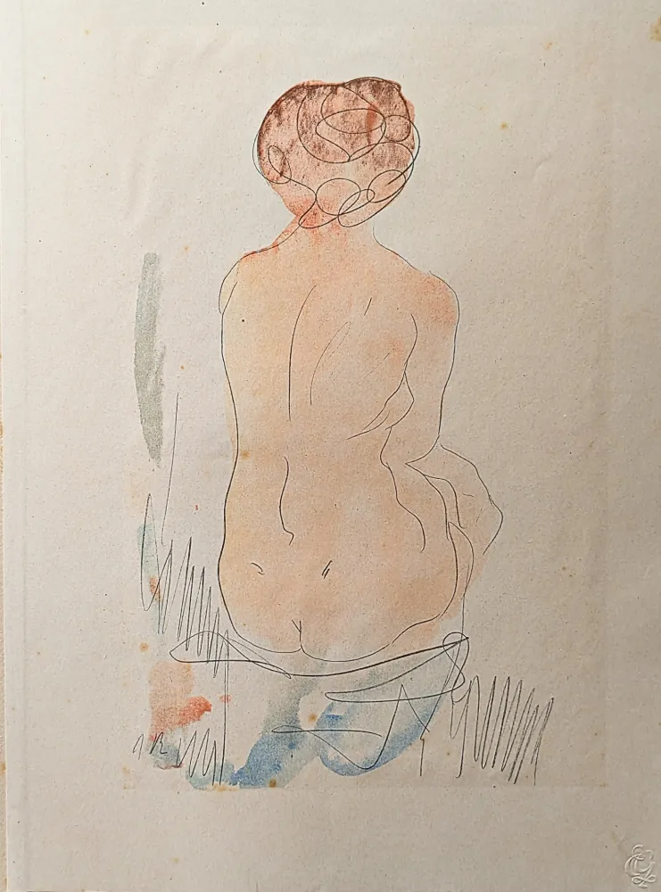 Lithografie Rodin - Auguste RODIN, Nude 2, 1920, Twelve Watercolours of Auguste Rodin, 1920