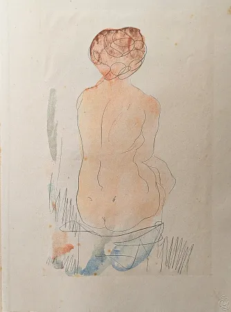 Lithografie Rodin - Auguste RODIN, Nude 2, 1920, Twelve Watercolours of Auguste Rodin, 1920