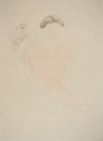 Lithografie Rodin - Les jeunes amants