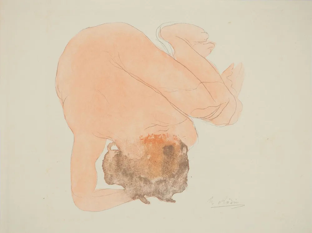 Lithografie Rodin - Nu assoupi