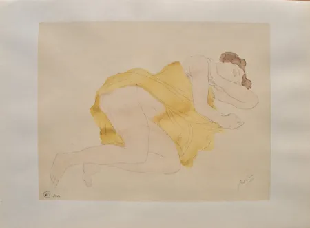 Gravure Rodin - Nu couché
