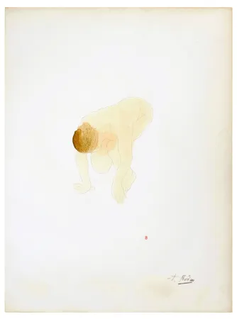 Lithografie Rodin - Nu de femme