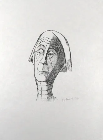 Lithografie Roeder - Selbstbildnis