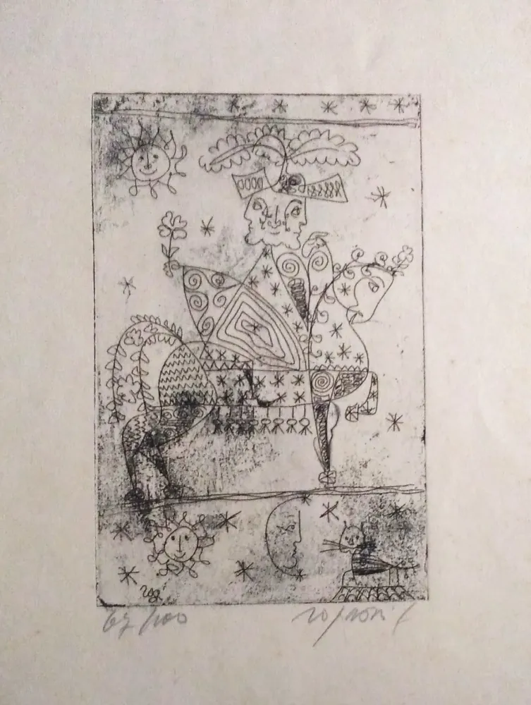 Ets En Aquatint Rognoni - Auguri di Natale 1960