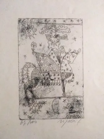 Ets En Aquatint Rognoni - Auguri di Natale 1960