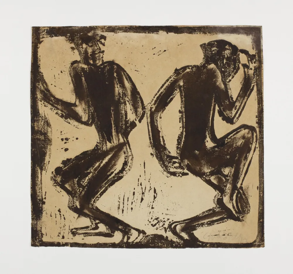 Houtsnede Rohlfs - Zwei Tanzende (Two Dancers)