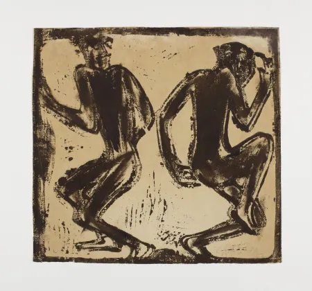 Houtsnede Rohlfs - Zwei Tanzende (Two Dancers)