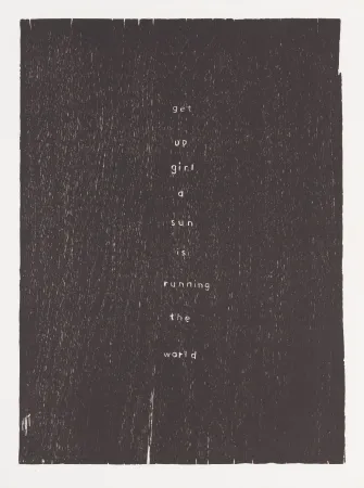 Houtsnede Rondinone - Get up girl a sun is running the world