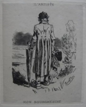 Ets En Aquatint Rops - Mon bourgmestre