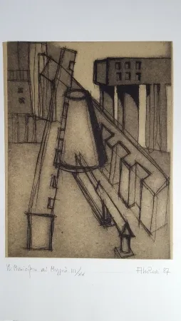 Ets En Aquatint Rossi - Il municipio di Muggiò