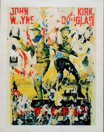 Zeefdruk Rotella - John Wayne - Kirk Douglas