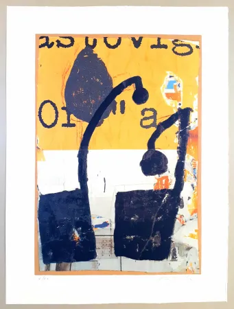 Zeefdruk Rotella - Mirò in nero